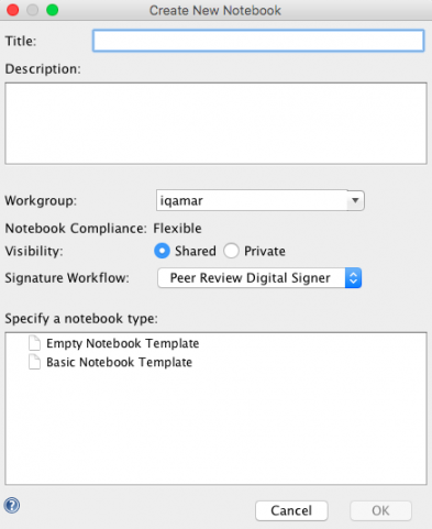 Create New Notebook