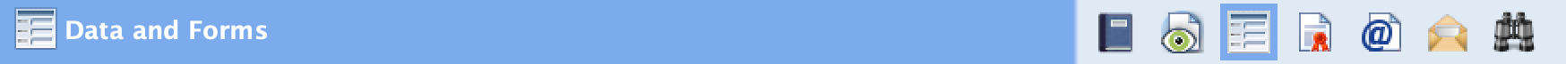 Data and Forms Title bar