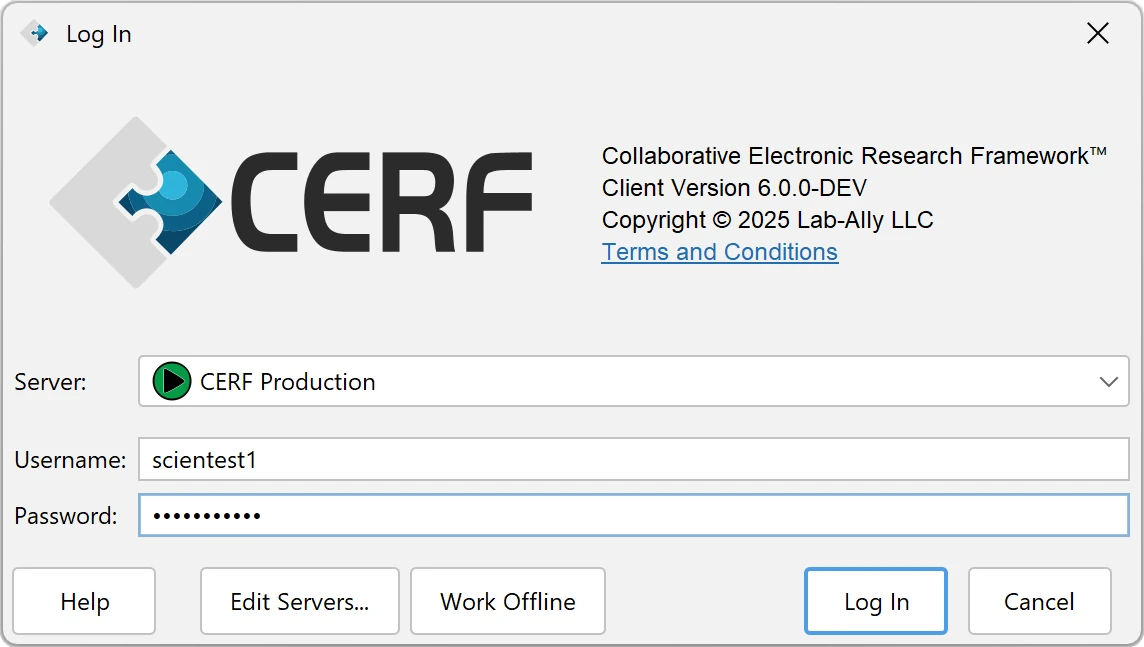 Login Dialog